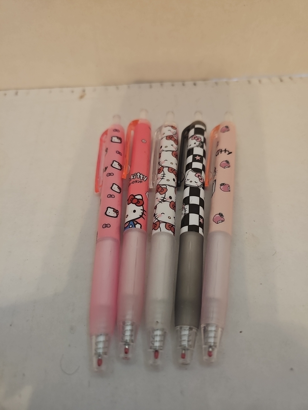 Hello Kitty Pink Gel Pen Set - Assorted Pink and Black Designs
